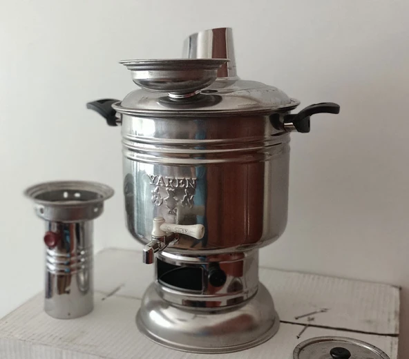 Yaren Paslanmaz Krom Çelik Semaver 6 Litre - Resim 5