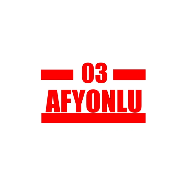 03 Afyonlu Araba Sticker 17x17 Cm Kırmızı ürün görseli 1