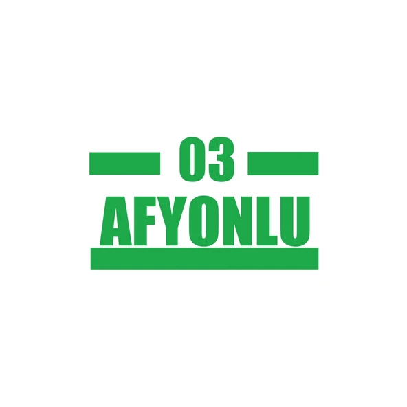 03 Afyonlu Araba Sticker 17x17 Cm Yeşil ürün görseli 1