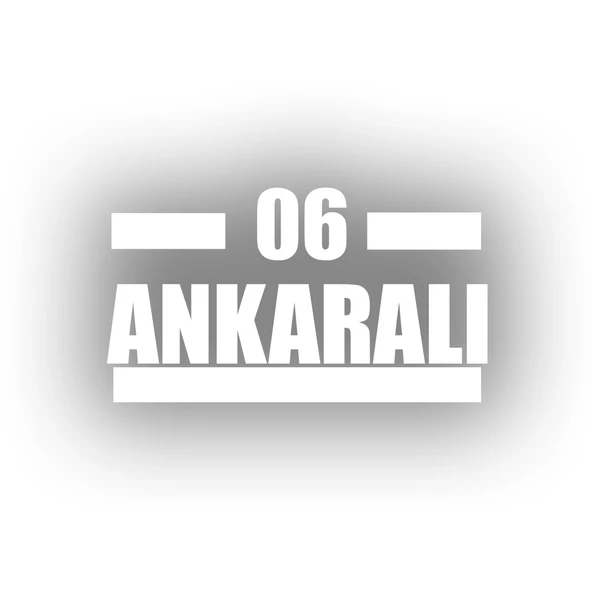 06 Ankaralı Araba Sticker 17x17 Cm Beyaz ürün görseli 1