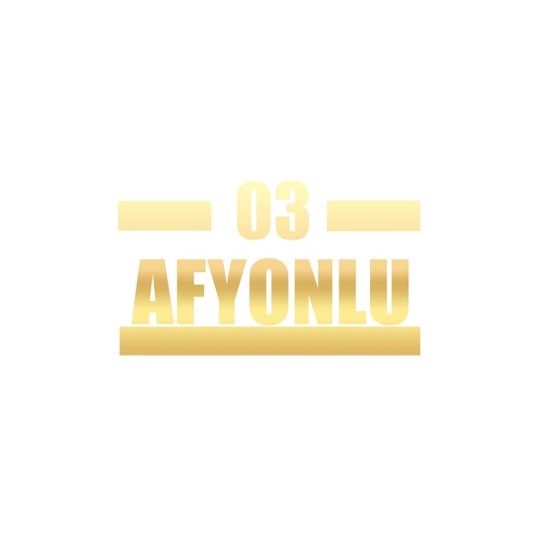 03 Afyonlu Araba Sticker 17x17 Cm Gold ürün görseli 1