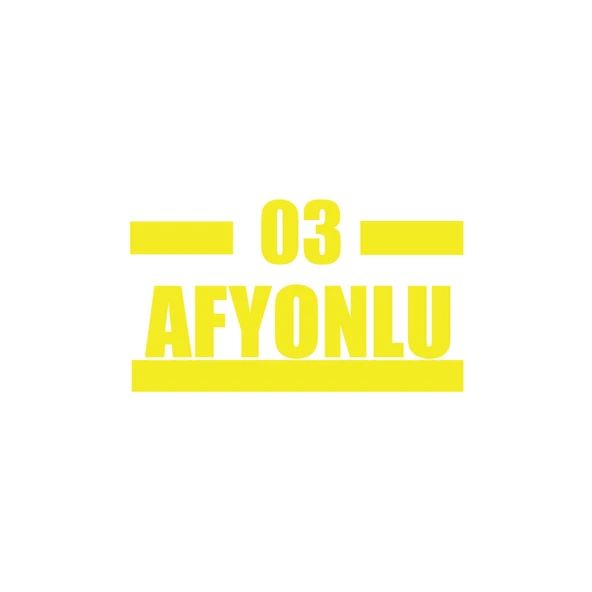 03 Afyonlu Araba Sticker 17x17 Cm Sarı ürün görseli 1