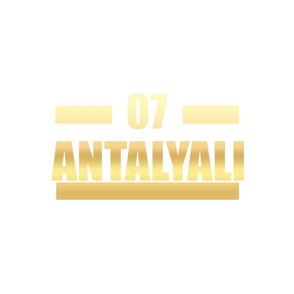 07 Antalyalı Araba Sticker 17x17 Cm Gold ürün görseli 1