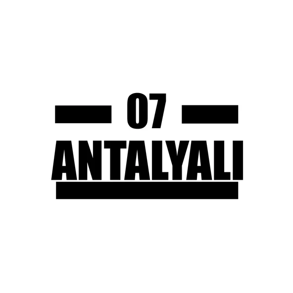 07 Antalyalı Araba Sticker 17x17 Cm Siyah ürün görseli 1