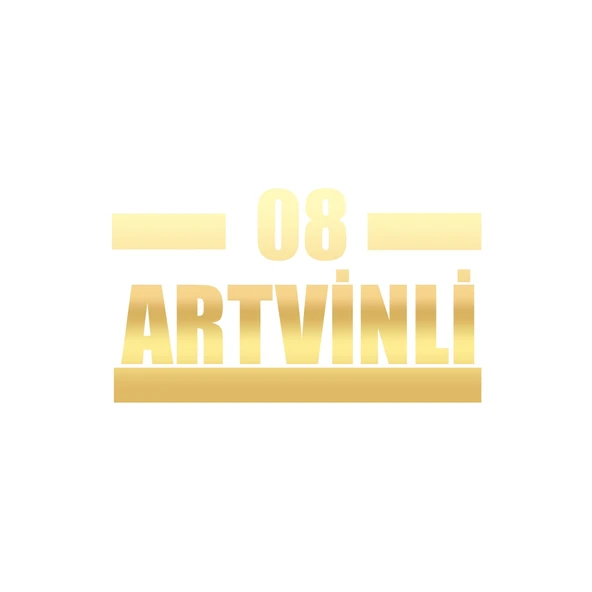 08 Artvinli Araba Sticker 17x17 Cm Gold ürün görseli 1