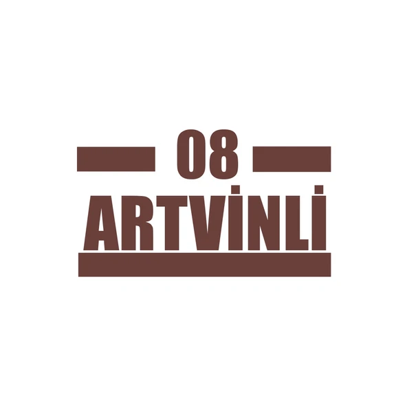 08 Artvinli Araba Sticker 17x17 Cm Kahverengi ürün görseli 1