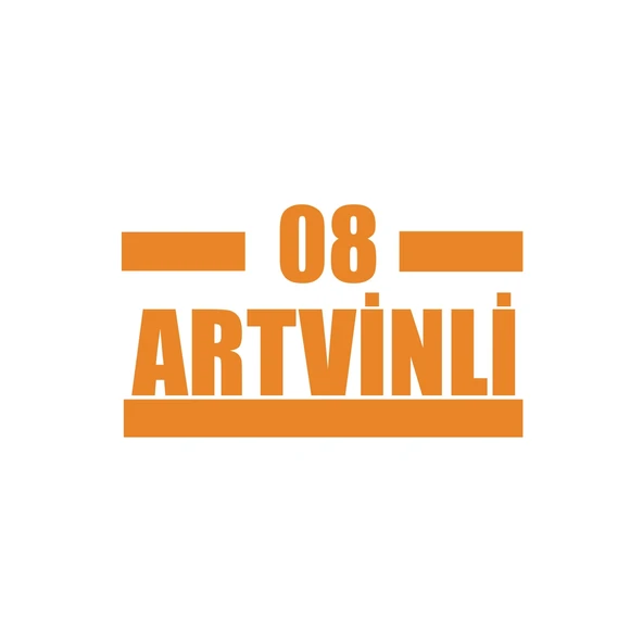 08 Artvinli Araba Sticker 17x17 Cm Turuncu ürün görseli 1