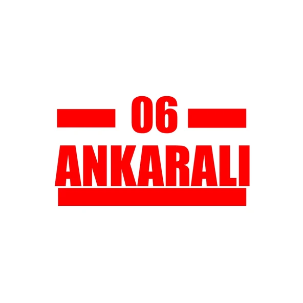 06 Ankaralı Araba Sticker 17x17 Cm Kırmızı ürün görseli 1