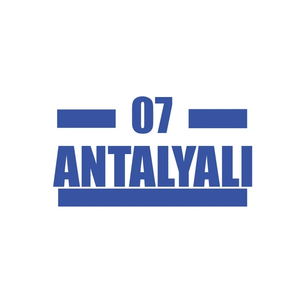 07 Antalyalı Araba Sticker 17x17 Cm Mavi ürün görseli 1