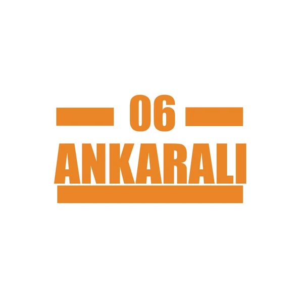 06 Ankaralı Araba Sticker 17x17 Cm Turuncu ürün görseli 1