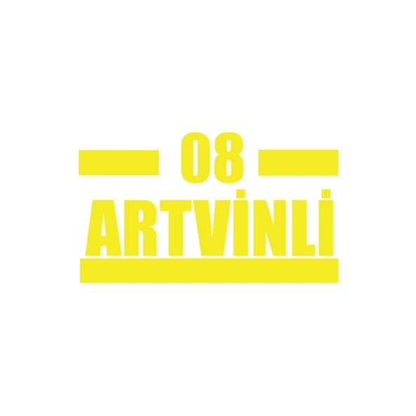 08 Artvinli Araba Sticker 17x17 Cm Sarı ürün görseli 1