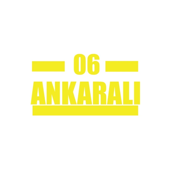 06 Ankaralı Araba Sticker 17x17 Cm Sarı ürün görseli 1