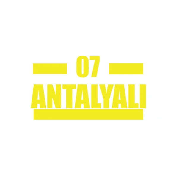 07 Antalyalı Araba Sticker 17x17 Cm Sarı ürün görseli 1