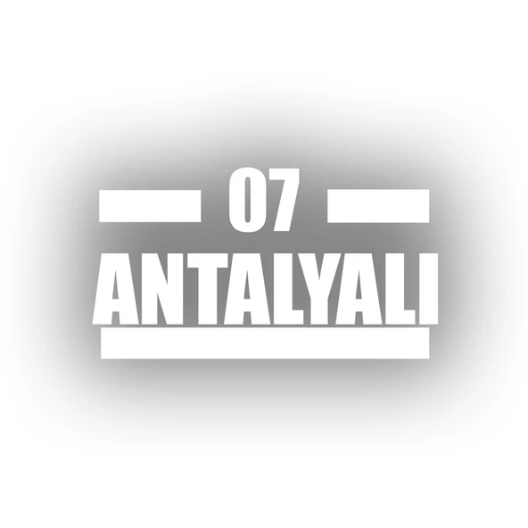 07 Antalyalı Araba Sticker 17x17 Cm Beyaz ürün görseli 1