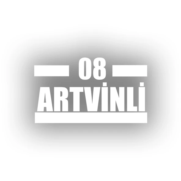 08 Artvinli Araba Sticker 17x17 Cm Beyaz ürün görseli 1