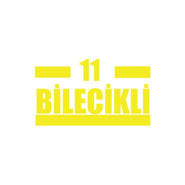 11 Bilecikli Araba Sticker 17x17 Cm Sarı ürün görseli 1