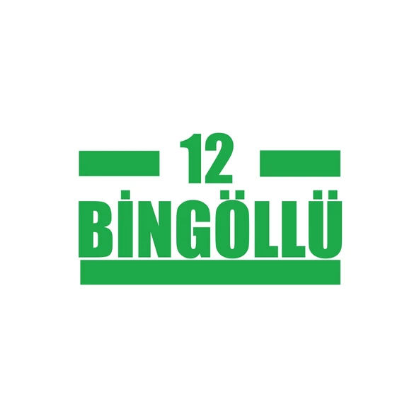 12 Bingöllü Araba Sticker 17x17 Cm Yeşil ürün görseli 1