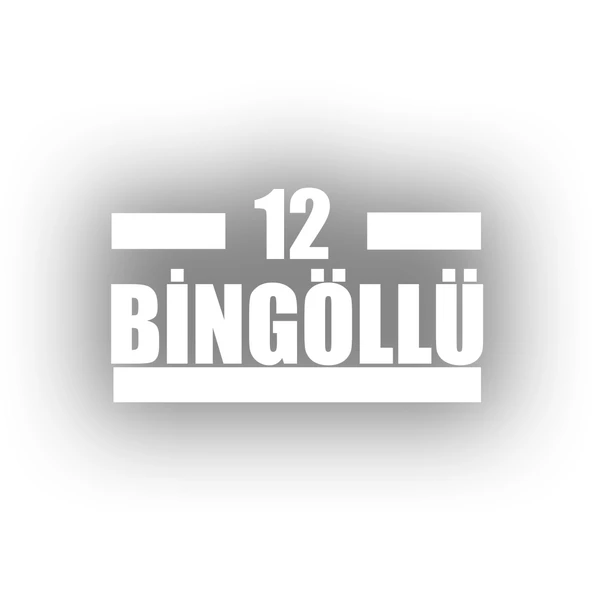 12 Bingöllü Araba Sticker 17x17 Cm Beyaz ürün görseli 1