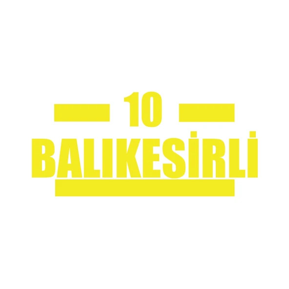 10 Balıkesirli Araba Sticker 17x17 Cm Sarı ürün görseli 1