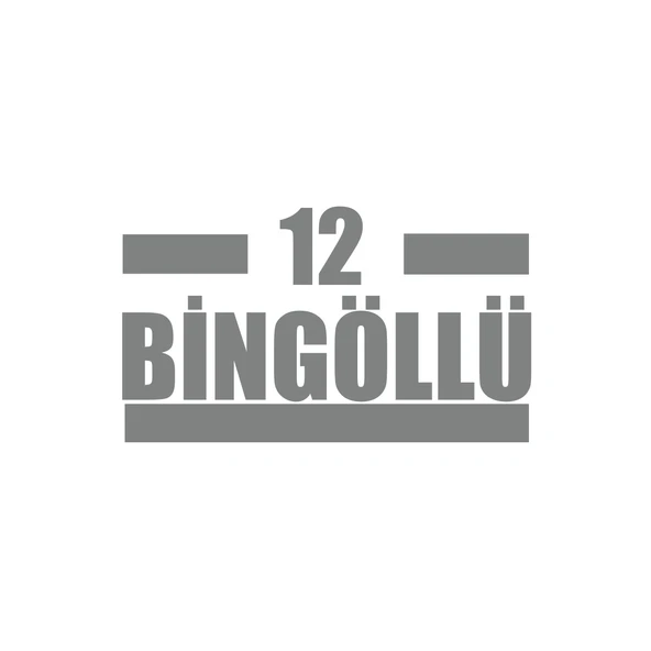 12 Bingöllü Araba Sticker 17x17 Cm Gri ürün görseli 1