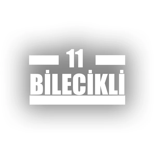 11 Bilecikli Araba Sticker 17x17 Cm Beyaz ürün görseli 1