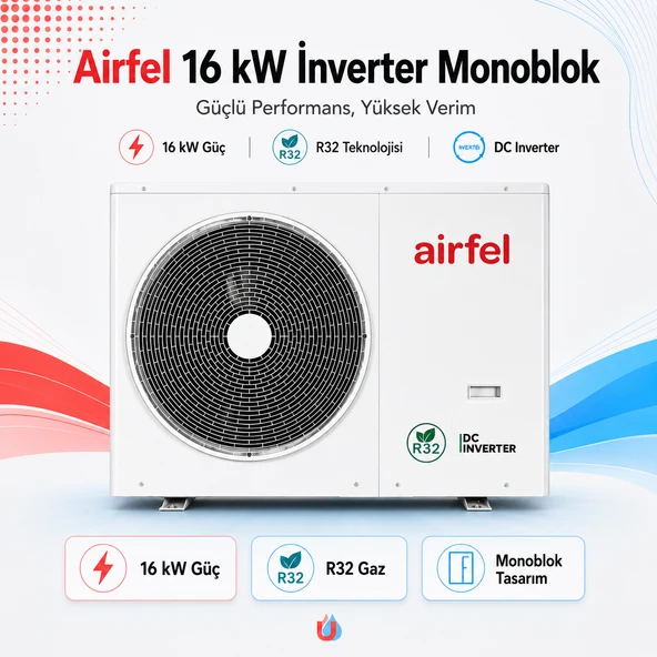 Airfel 16 Kw İnverter Monoblok Hava Kaynaklı Isı Pompası ürün görseli 1