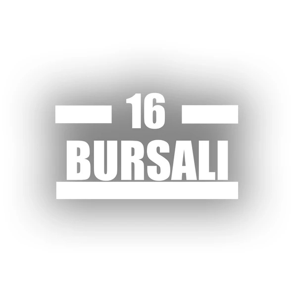 16 Bursalı Araba Sticker 17x17 Cm Beyaz ürün görseli 1