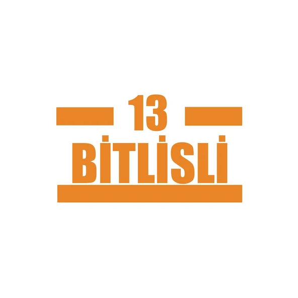 13 Bitlisli Araba Sticker 17x17 Cm Turuncu ürün görseli 1