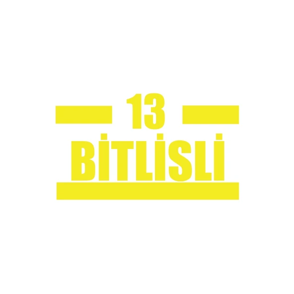 13 Bitlisli Araba Sticker 17x17 Cm Sarı ürün görseli 1
