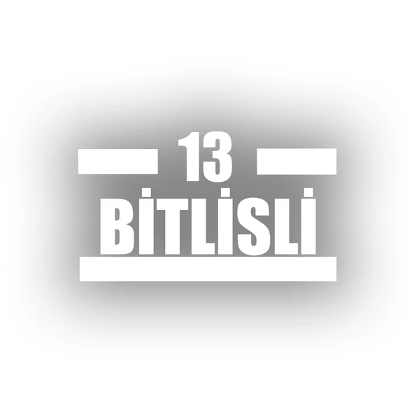 13 Bitlisli Araba Sticker 17x17 Cm Beyaz ürün görseli 1