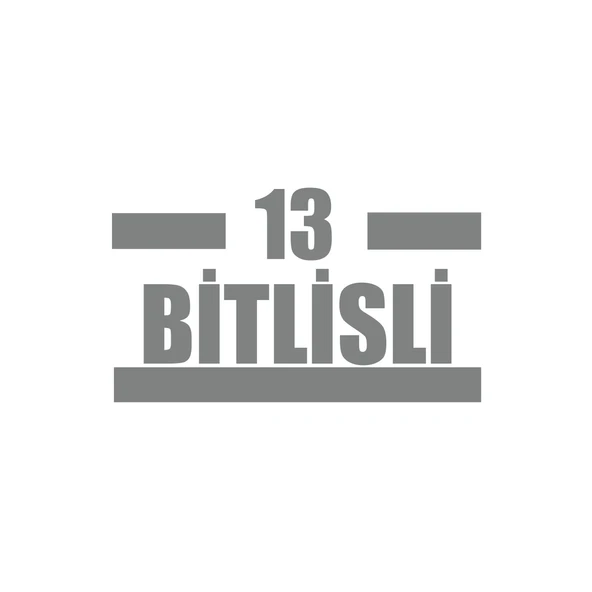 13 Bitlisli Araba Sticker 17x17 Cm Gri ürün görseli 1