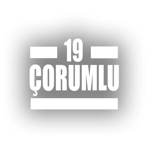 19 Çorumlu Araba Sticker 17x17 Cm Beyaz ürün görseli 1