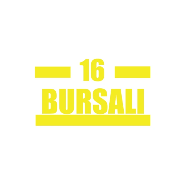 16 Bursalı Araba Sticker 17x17 Cm Sarı ürün görseli 1