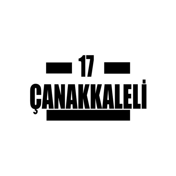 17 Çanakkaleli Araba Sticker 17x17 Cm Siyah ürün görseli 1