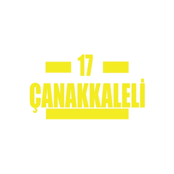 17 Çanakkaleli Araba Sticker 17x17 Cm Sarı ürün görseli 1
