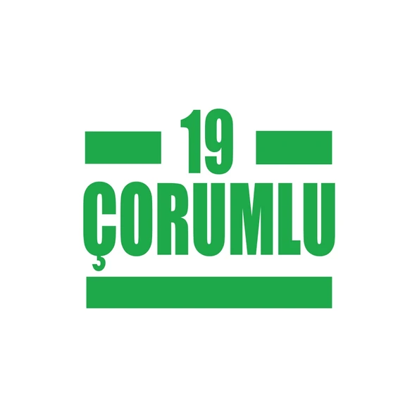 19 Çorumlu Araba Sticker 17x17 Cm Yeşil ürün görseli 1