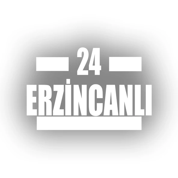 24 Erzincanlı Araba Sticker 17x17 Cm Beyaz ürün görseli 1