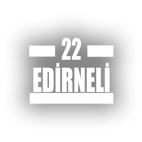 22 Edirneli Araba Sticker 17x17 Cm Beyaz ürün görseli 1
