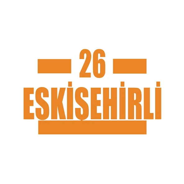 26 Eskişehirli Araba Sticker 17x17 Cm Turuncu ürün görseli 1