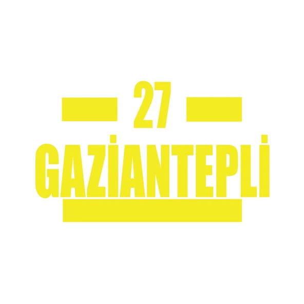 27 Gaziantepli Araba Sticker 17x17 Cm Sarı ürün görseli 1
