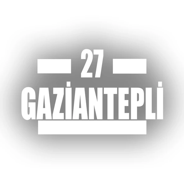 27 Gaziantepli Araba Sticker 17x17 Cm Beyaz ürün görseli 1