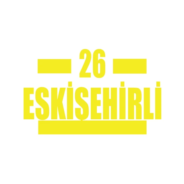 26 Eskişehirli Araba Sticker 17x17 Cm Sarı ürün görseli 1