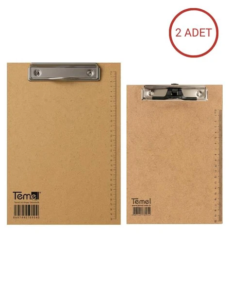 Temel A4 ve A5 Ahşap Sekreterlik Metal Klipsli 2li Set ürün görseli 1