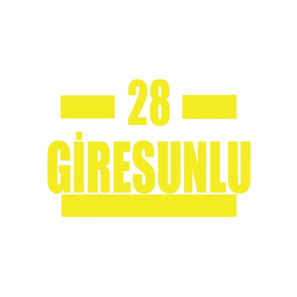 28 Giresunlu Araba Sticker 17x17 Cm Sarı ürün görseli 1