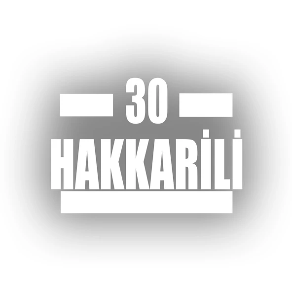 30 Hakkarili Araba Sticker 17x17 Cm Beyaz ürün görseli 1