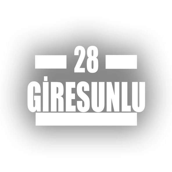 28 Giresunlu Araba Sticker 17x17 Cm Beyaz ürün görseli 1