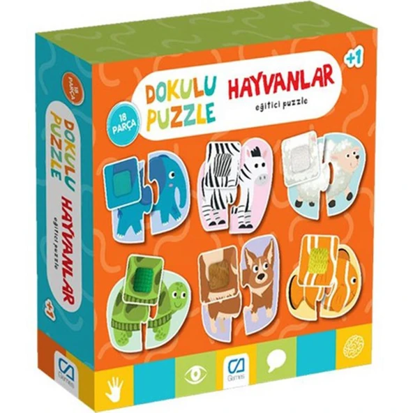 Ca Games Hayvanlar Dokulu Puzzle 18 Parça CA.5126 ürün görseli 1