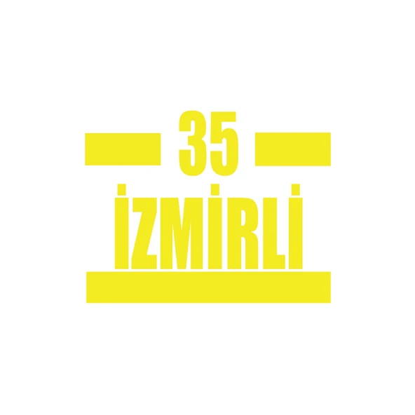 35 İzmirli Araba Sticker 17x17 Cm Sarı ürün görseli 1