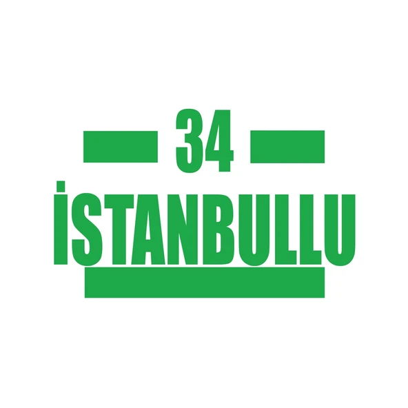 34 İstanbullu Araba Sticker 17x17 Cm Yeşil ürün görseli 1