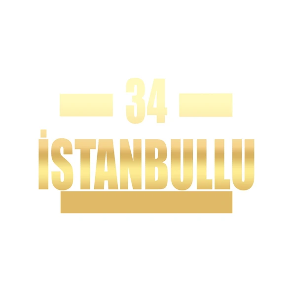 34 İstanbullu Araba Sticker 17x17 Cm Gold ürün görseli 1
